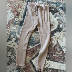 Zara Waffle Knit Pants with Lace Trim